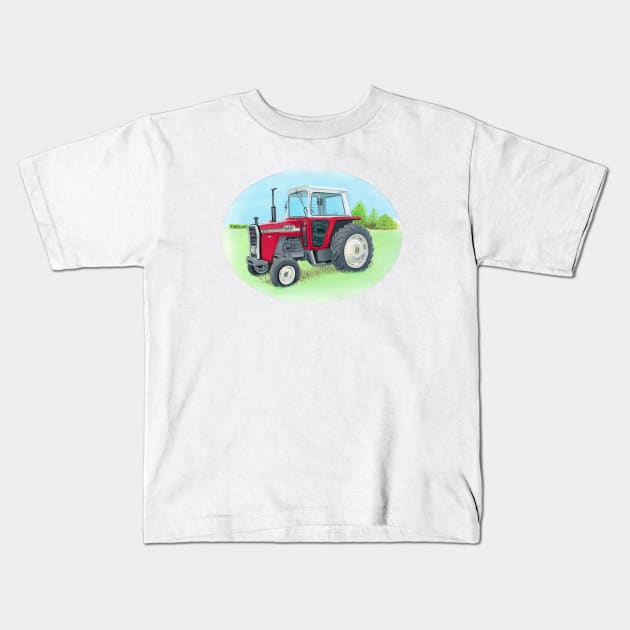 Tractor in Field Kids T-Shirt by Sandra Warmerdam